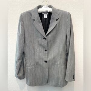 PENDLETON | Tall Vintage Gray Blazer 100% Virgin Wool Made in USA | Size 8